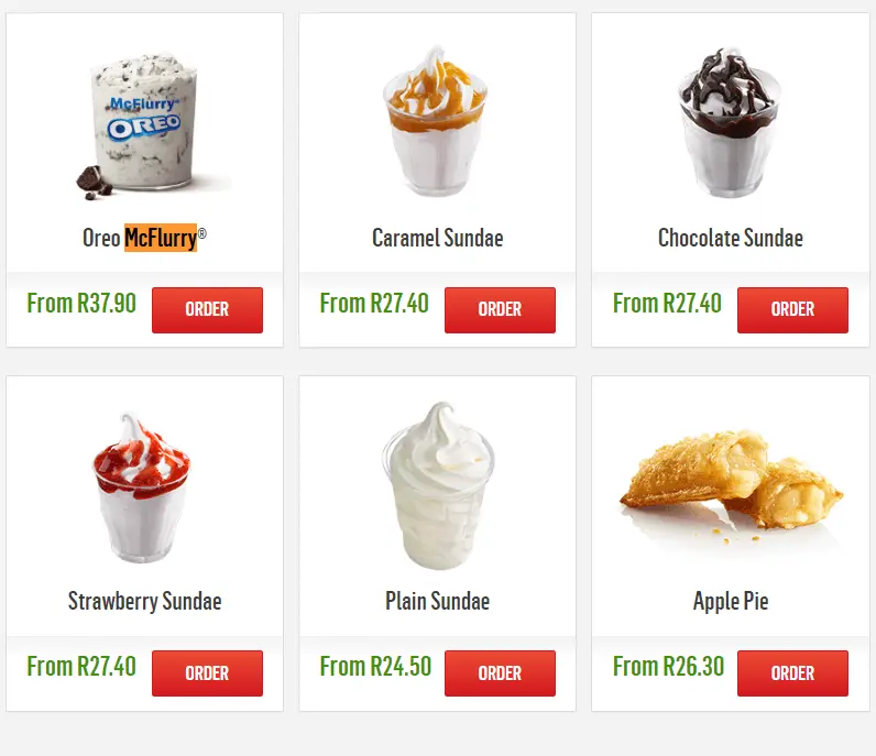 McDonald’s Dessert Menu Prices 2024